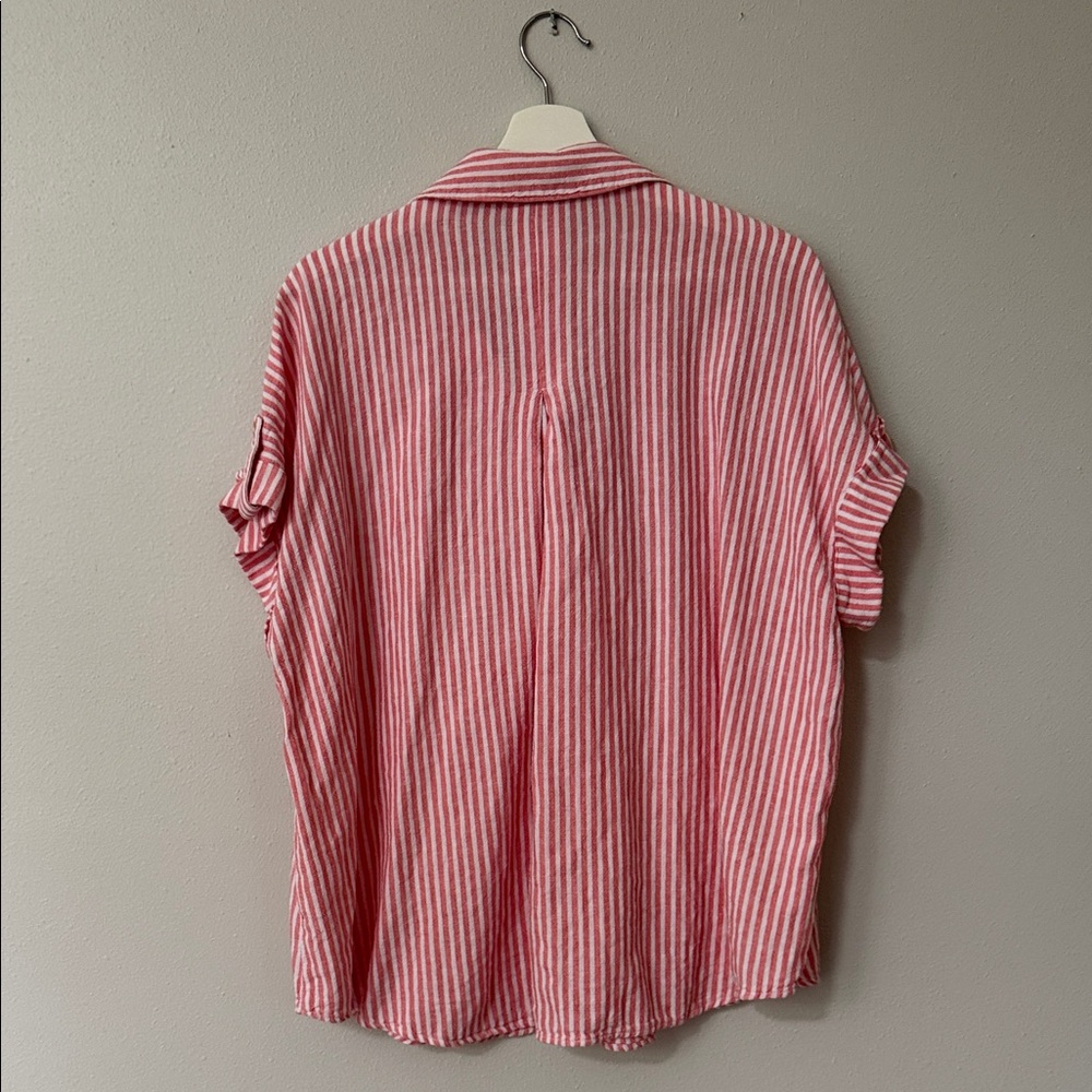 Peach/deamcicle and White Striped Blouse and Shorts Set (look at other pics) - Picture 5 of 14